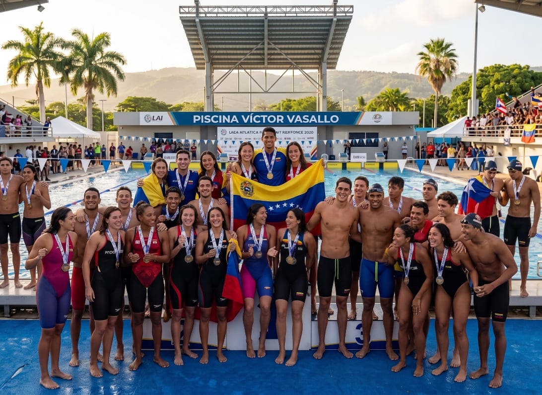 Venezolanos dominaron primera clasificatoria de natación universitaria en Puerto Rico