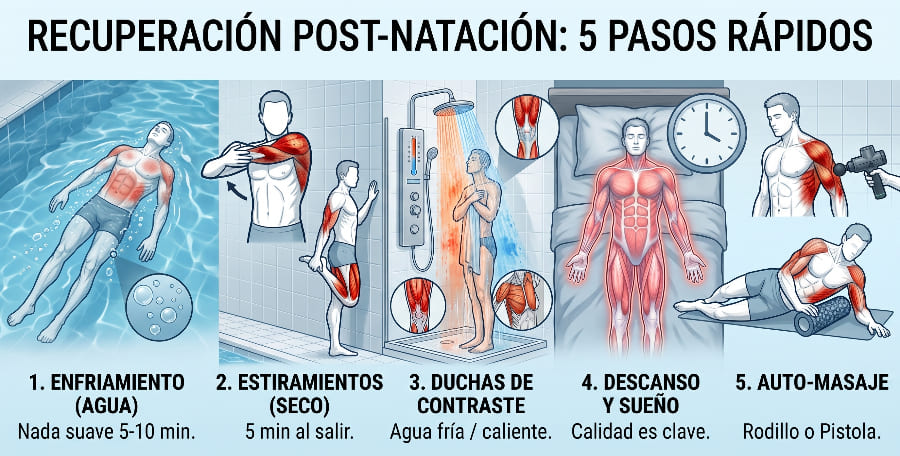 La natación es un deporte increíble, pero la clave para la mejora continua y la prevención de lesiones es una recuperación inteligente.